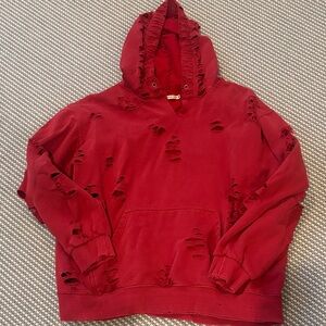 Emma & Sam Distressed Red Hoodie